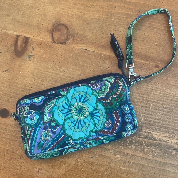 Vera Bradley Blue & Green Wristlet - Picture 2 of 4